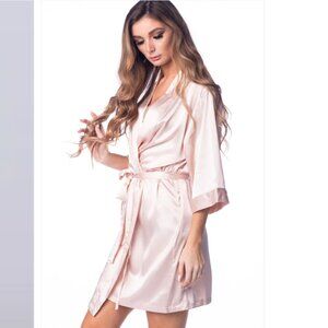 Pink Satin Robe